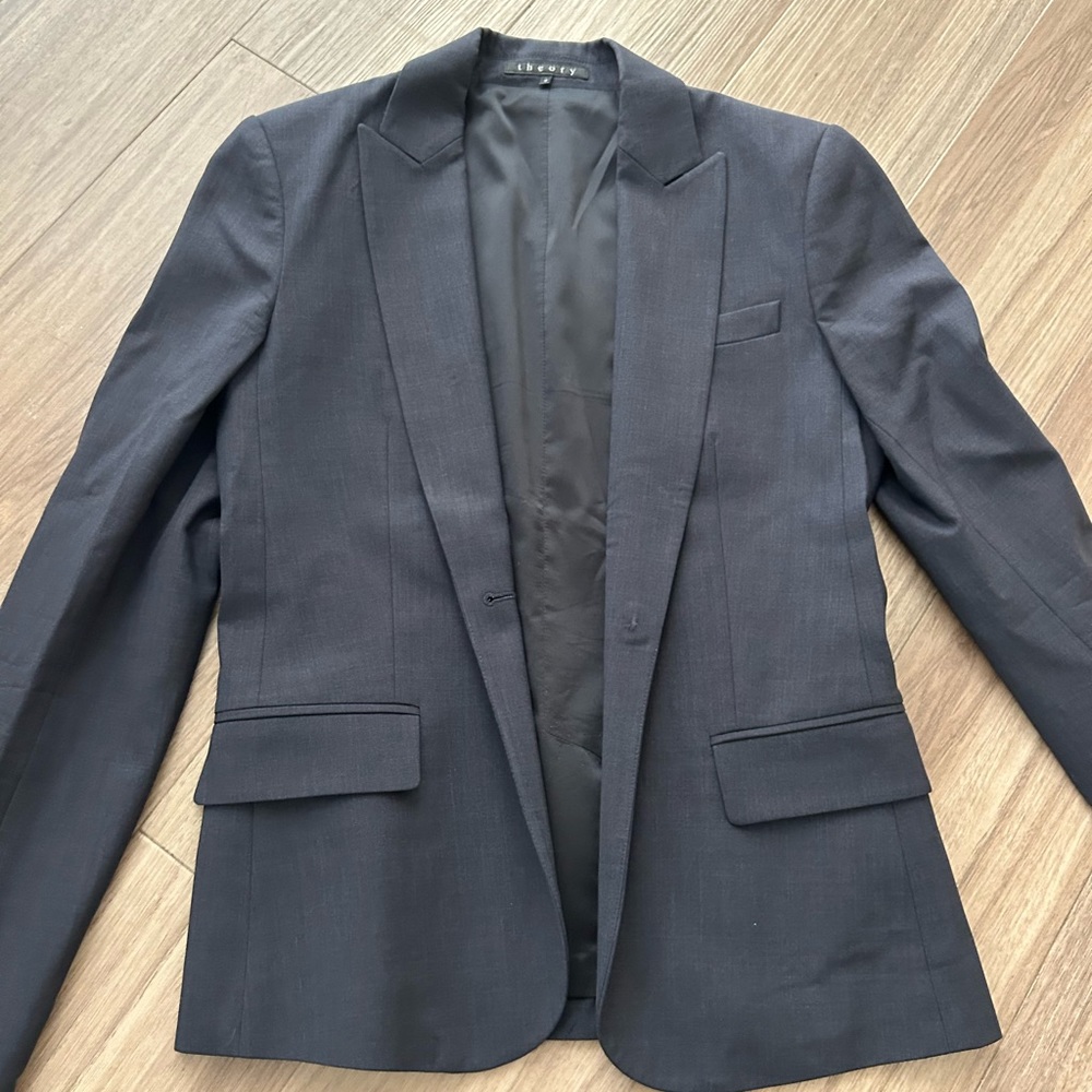 Navy blue women’s work suit
